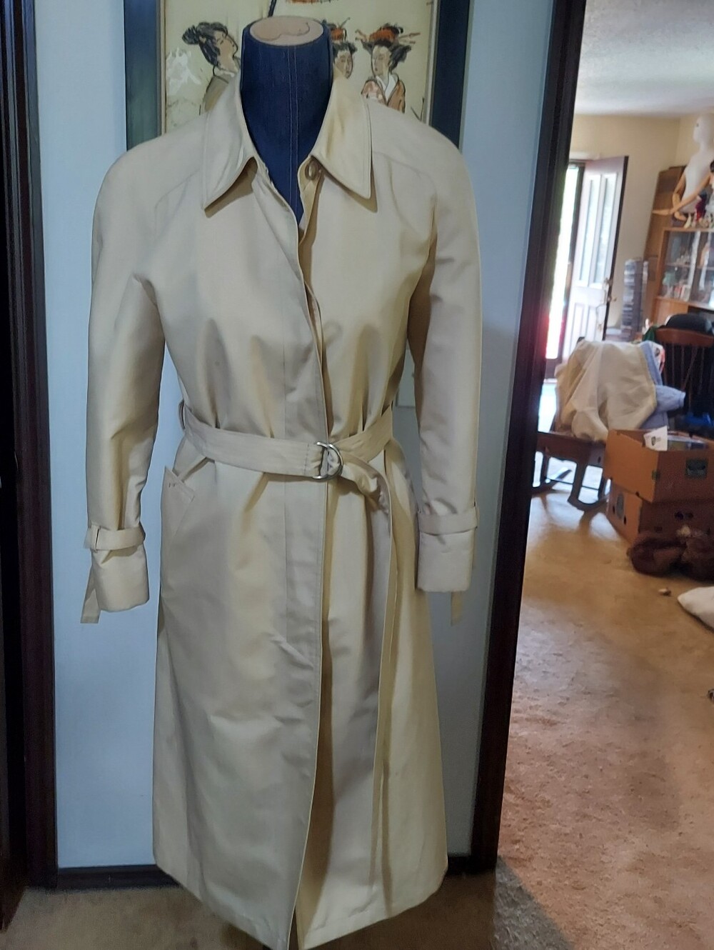 Womens Classic Vintage London Fog Trench Coat & Belt 10 Petite